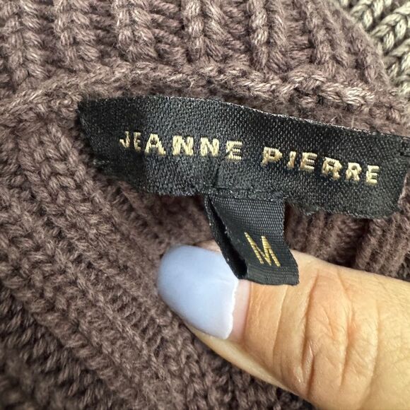 💎 Jeanne Pierre Turtleneck Knit Sweater Brown - Picture 4 of 8